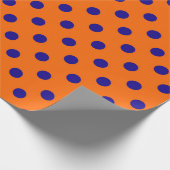 Blau auf Orange Polka Dots Design Geschenkpapier (Ecke)