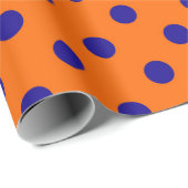 Blau auf Orange Polka Dots Design Geschenkpapier (Rolleneckpunkt)