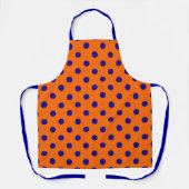 Blau auf Orange Polka Dots Design Schürze (Vorderseite)