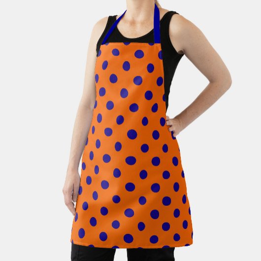 Blau auf Orange Polka Dots Design Schürze