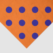 Blau auf Orange Polka Dots Design Seidenpapier (Ausschnitt)