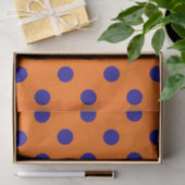 Blau auf Orange Polka Dots Design Seidenpapier (Geschenk)
