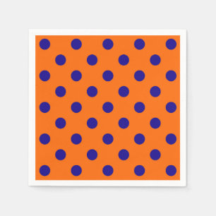 Blau auf Orange Polka Dots Design Serviette
