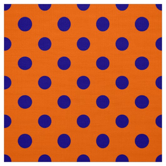 Blau auf Orange Polka Dots Design Stoff (Muster)