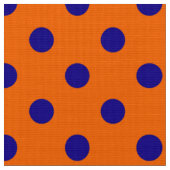 Blau auf Orange Polka Dots Design Stoff (Nahaufnahme)