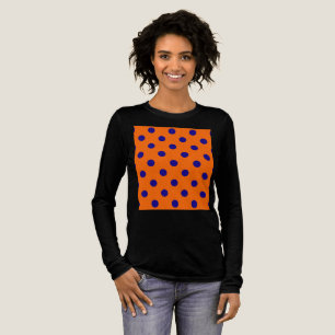 Blau auf Orange Polka Dots Design Tri-Blend Shirt