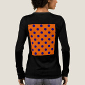 Blau auf Orange Polka Dots Design Tri-Blend Shirt (Rückseite)