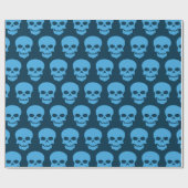 Blau auf preußischen Blauen Skulls Geschenkpapier (Flach)