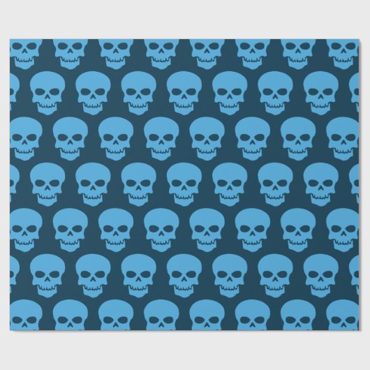 Blau auf preußischen Blauen Skulls Geschenkpapier (Flach)