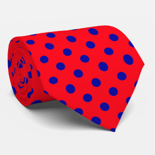 Blau auf Red Polka Dots Design Krawatte