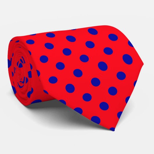 Blau auf Red Polka Dots Design Krawatte