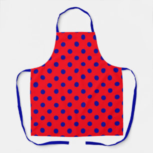 Blau auf Red Polka Dots Design Schürze