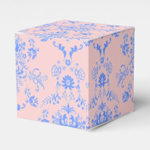 Blau auf rosa Damask Geschenkschachtel