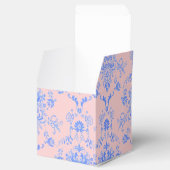 Blau auf rosa Damask Geschenkschachtel (Geöffnet)