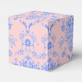 Blau auf rosa Damask Geschenkschachtel (Rückseite)