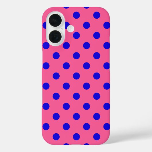 Blau auf rosa Polka Dots Design Case-Mate iPhone Hülle (Rückseite)