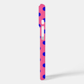 Blau auf rosa Polka Dots Design Case-Mate iPhone Hülle (Rückseite / Links)