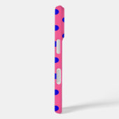 Blau auf rosa Polka Dots Design Case-Mate iPhone Hülle (Rückseite / Rechts)