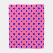 Blau auf rosa Polka Dots Design Fleecedecke (Vorderseite)