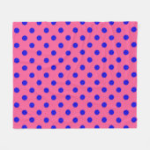 Blau auf rosa Polka Dots Design Fleecedecke (Vorderseite (Horizontal))