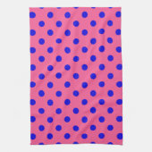 Blau auf rosa Polka Dots Design Geschirrtuch (Vertikal)