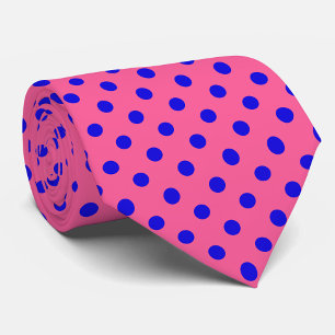 Blau auf rosa Polka Dots Design Krawatte