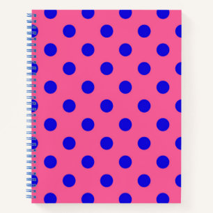 Blau auf rosa Polka Dots Design Notizblock