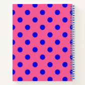 Blau auf rosa Polka Dots Design Notizblock (Rückseite)
