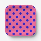 Blau auf rosa Polka Dots Design Pappteller (Vorderseite)