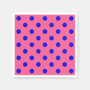 Blau auf rosa Polka Dots Design Serviette