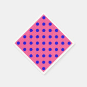 Blau auf rosa Polka Dots Design Serviette (Ecke)