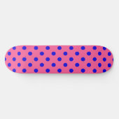 Blau auf rosa Polka Dots Design Skateboard (Horizontal)