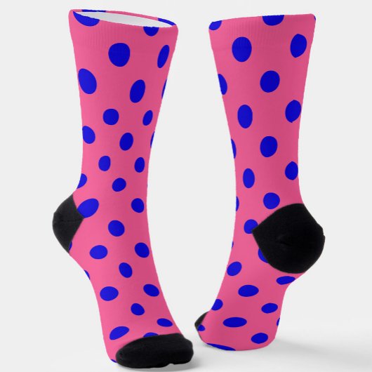 Blau auf rosa Polka Dots Design Socken