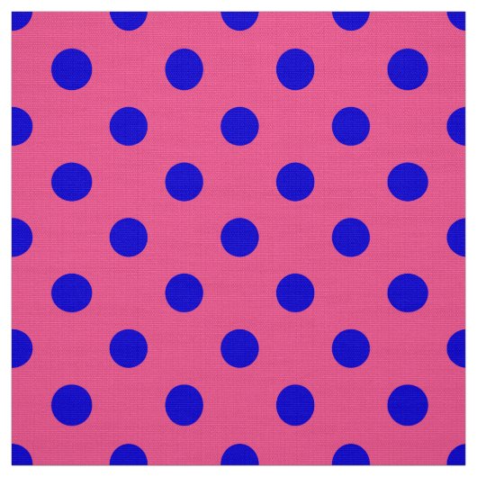 Blau auf rosa Polka Dots Design Stoff (Muster)
