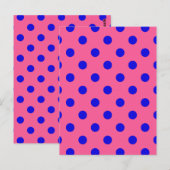 Blau auf rosa Punkte Muster Design Postkarte (Vorne/Hinten)