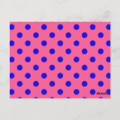 Blau auf rosa Punkte Muster Design Postkarte (Rückseite)