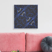 Blau auf schwarz leinwanddruck (Insitu (Wohnzimmer))