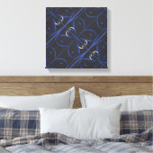 Blau auf schwarz leinwanddruck (Insitu (Schlafzimmer))