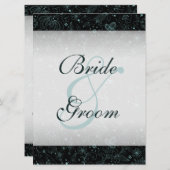 Blau auf schwarzbläsernen Grenzübergangsdiagrammen Einladung (Vorne/Hinten)