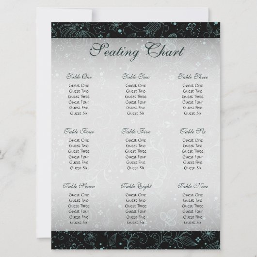 Blau auf schwarzbläsernen Grenzübergangsdiagrammen Einladung (Rückseite)