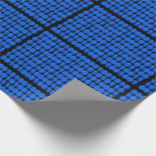 Blau auf schwarzem binärem Code Geschenkpapier (Ecke)