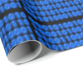 Blau auf schwarzem binärem Code Geschenkpapier (Rolleneckpunkt)