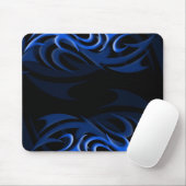 Blau auf schwarzem "Rauche" Mousepad (Mit Mouse)