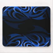 Blau auf schwarzem "Rauche" Mousepad (Vorne)