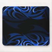 Blau auf schwarzem "Rauche" Mousepad