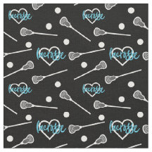 Blau auf schwarzen Lacrosse Sticks & Herzmuster
