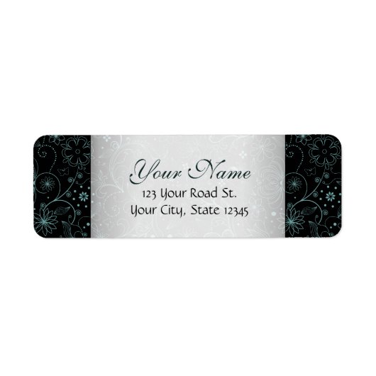 Blau auf schwarzer Blumengrenze (Vorne)