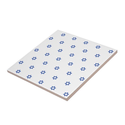 Blau auf weißem Davidsstern Gemusterte Fliese (Seite)