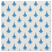 Blau auf weißem F-15-Kampfflugzeug-Muster Stoff (Muster)