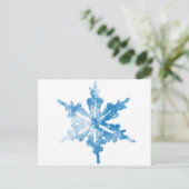Blau auf weißem, frostigem Snowflake-Design Postkarte (Stehend Vorderseite)